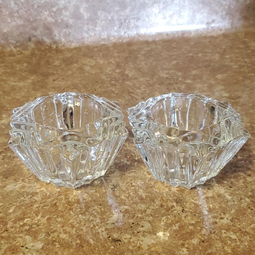 Set of glass candle holders